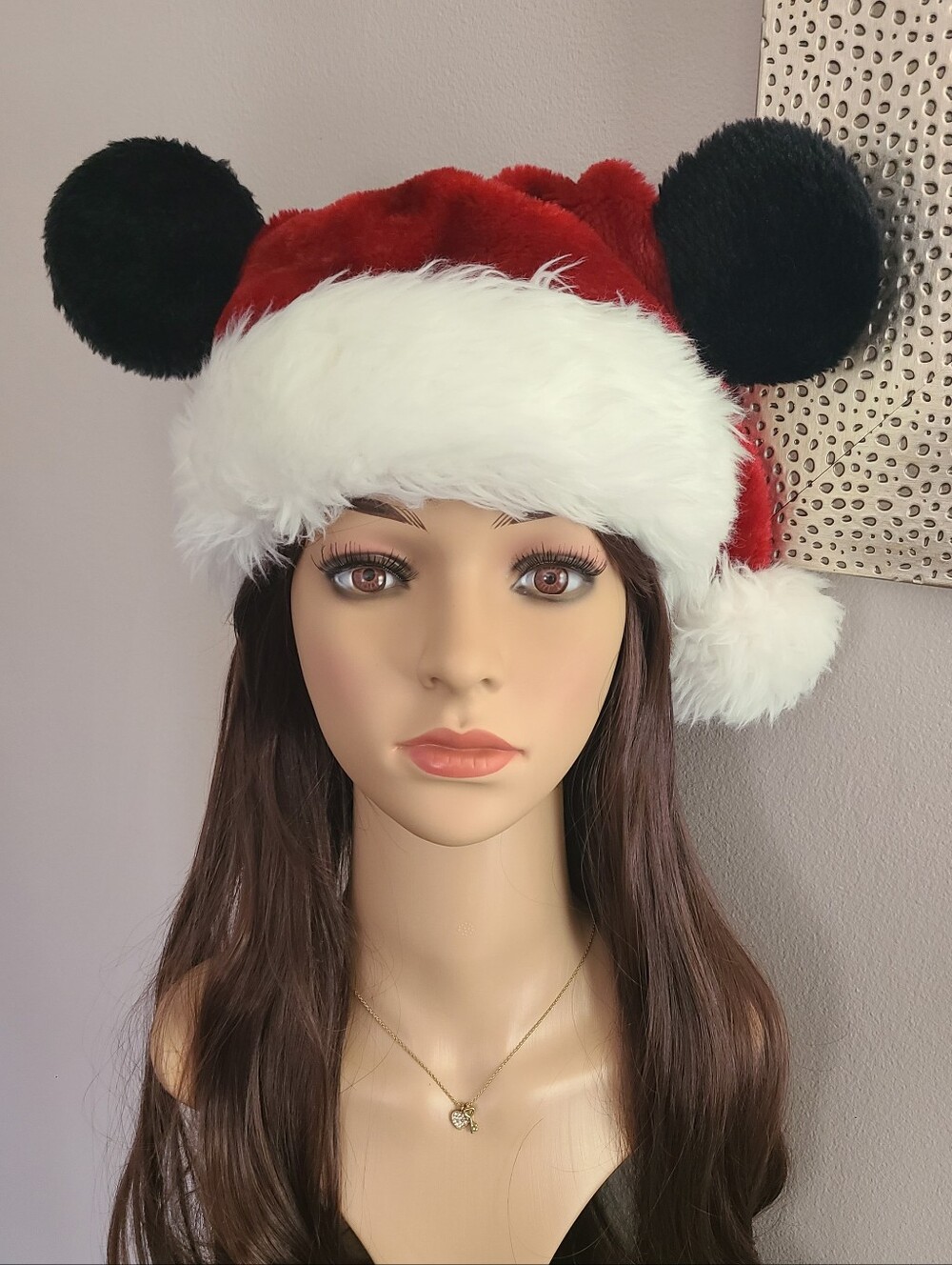 Disney Parks Mickey Mouse Ears Adult Adjustable Christmas Santa Hat